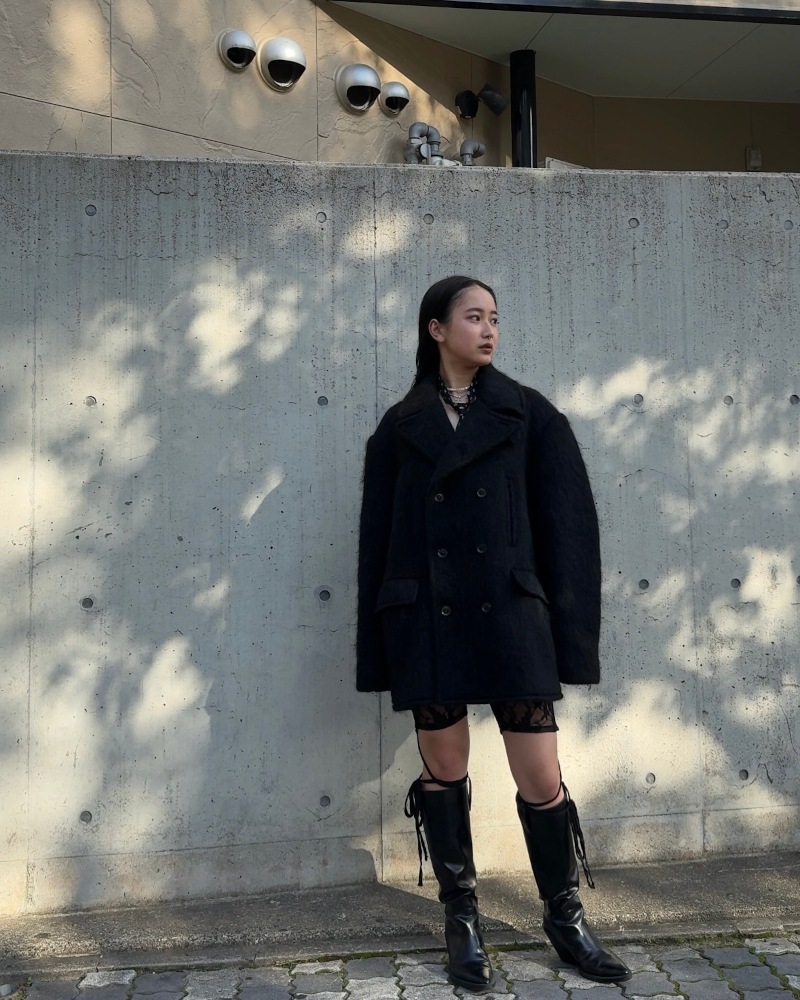 GVGV ジーヴィージーヴィー OVERSIZED PEA COAT (BLACK)
