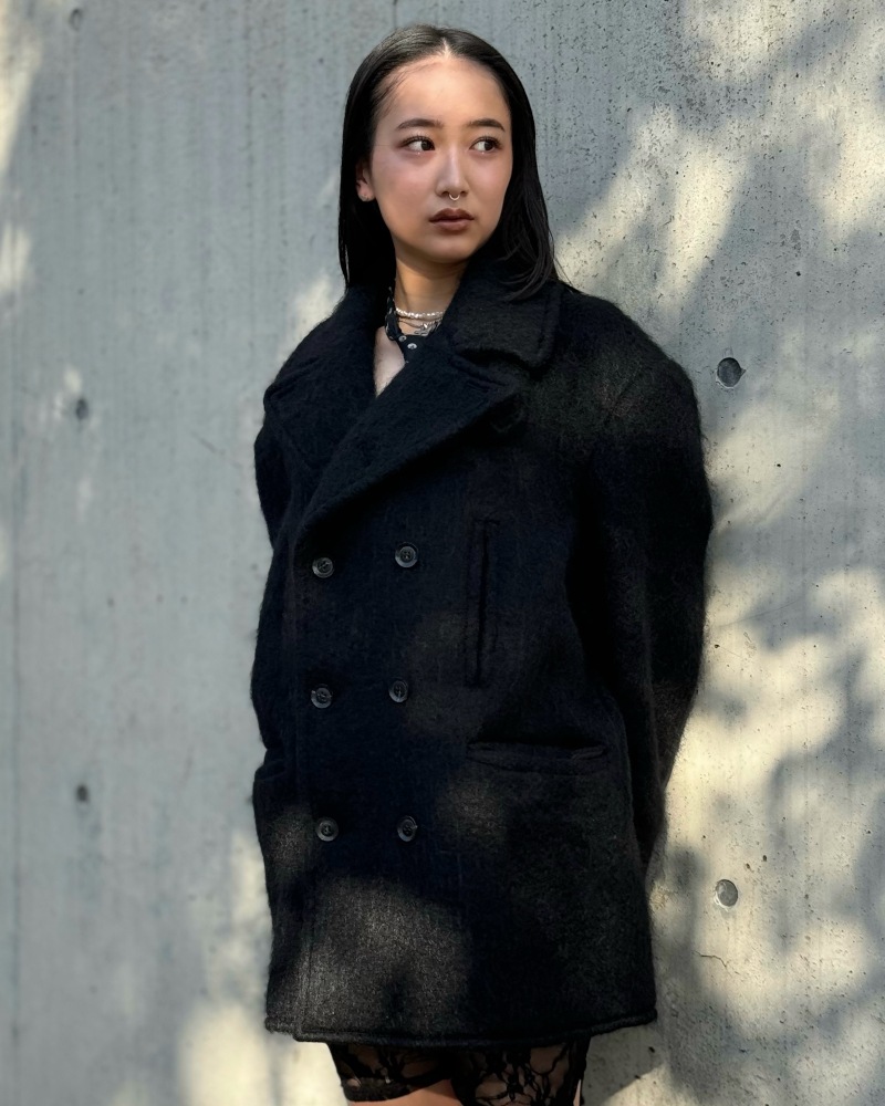 GVGV ジーヴィージーヴィー OVERSIZED PEA COAT (BLACK)