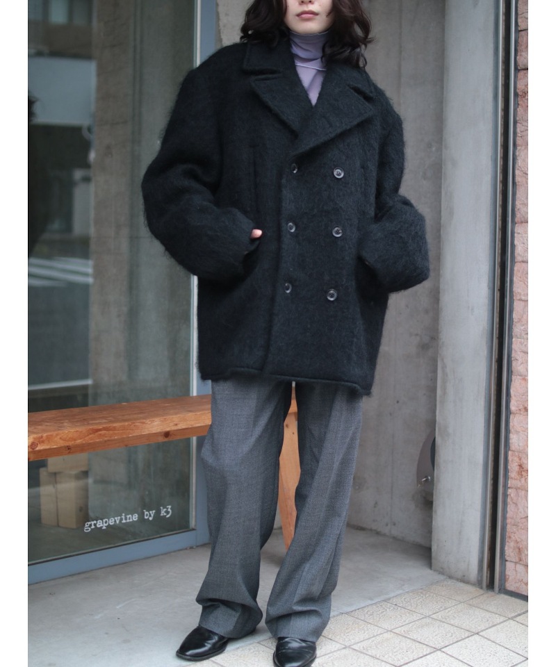 GVGV ジーヴィージーヴィー OVERSIZED PEA COAT (BLACK)