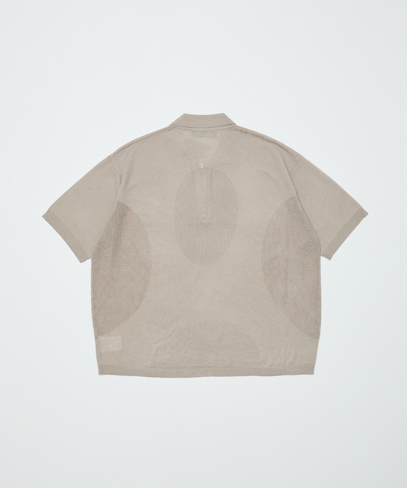 BAL バル VANTILATION MESH KNIT ZIP POLO SS (STONE BEIGE)
