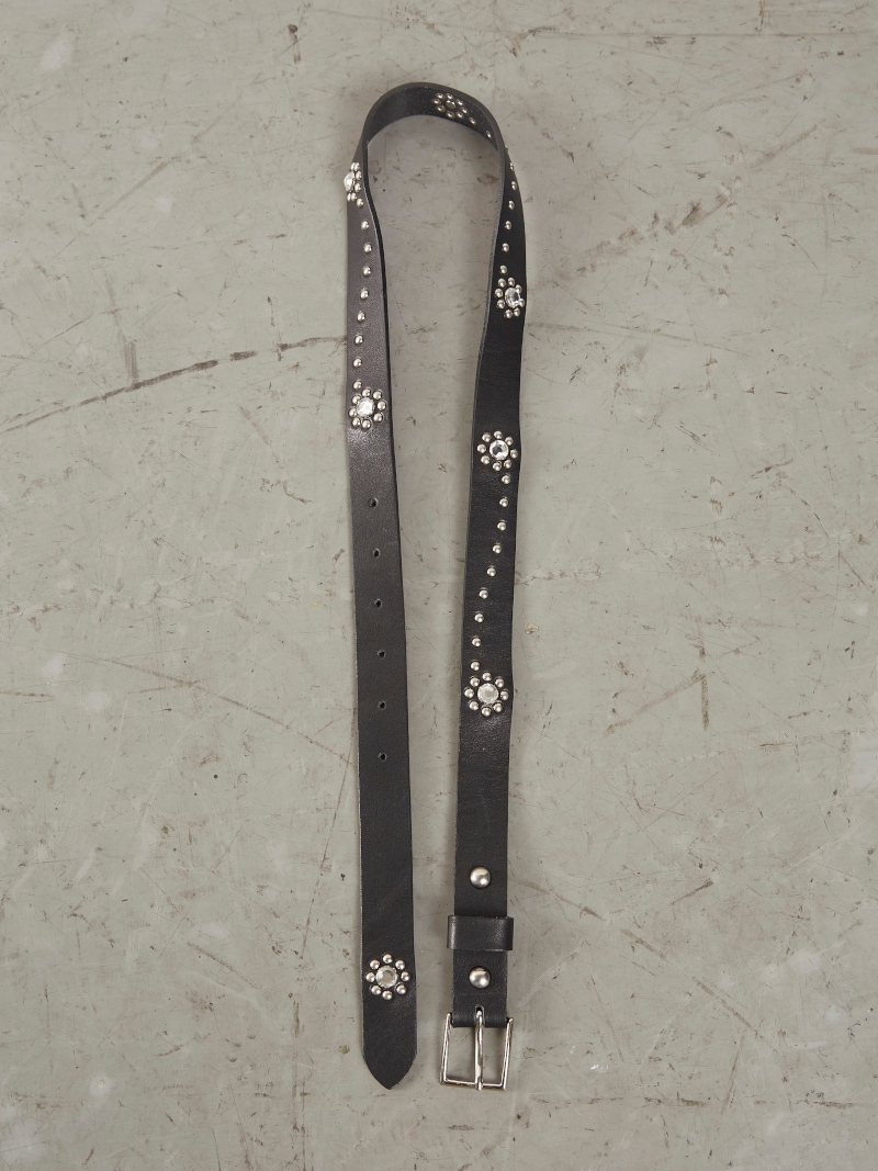 NVRFRGT ネヴァーフォーゲット 24SS CRYSTAL STUDDED 1INCH LEATHER BELT