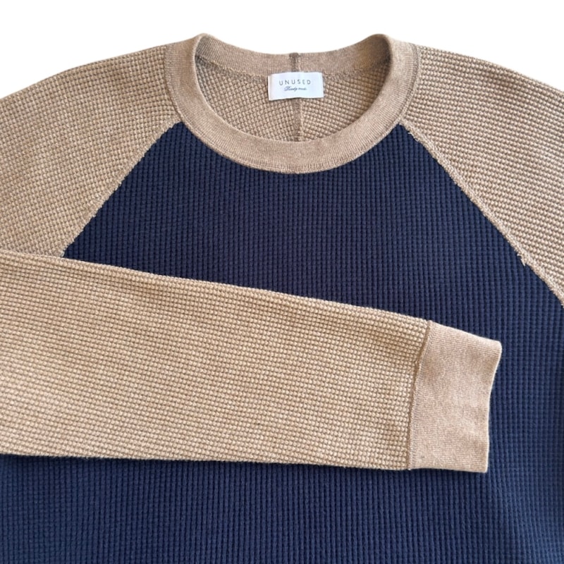 UNUSED アンユーズド US2522 Long-sleeve waffle T-shirt (USED)