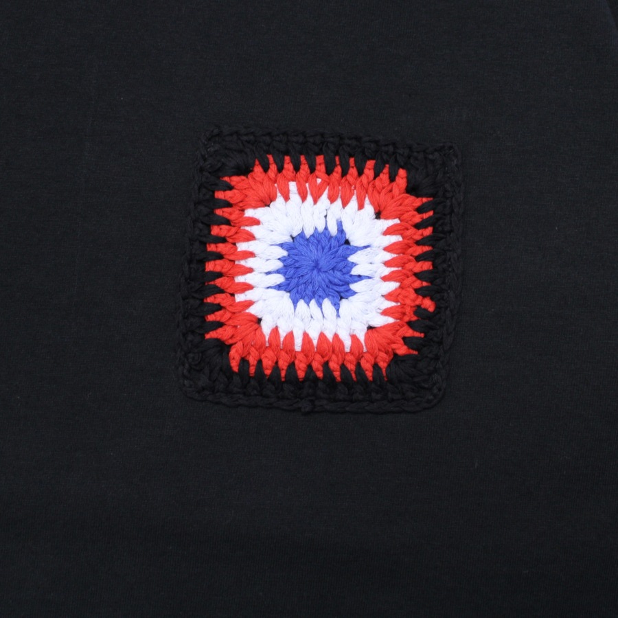 NEON SIGN ネオンサイン Double Crochet Pocket T-Shirts (RED/BLACK)