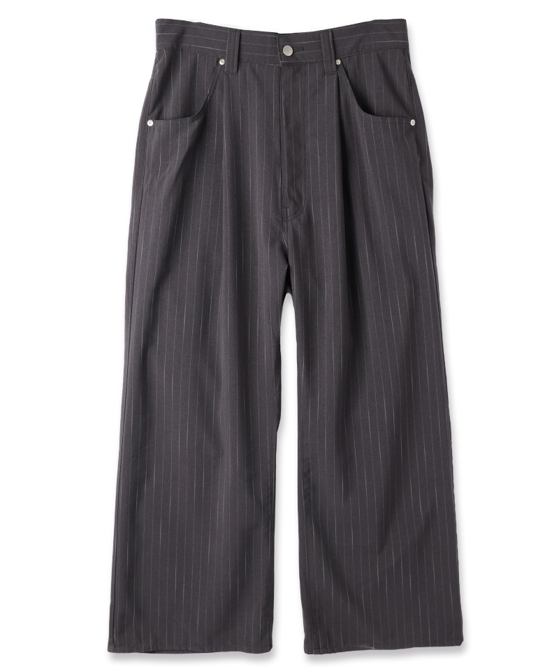 JIEDA ジエダ 26SS STRIPE WIDE ONE TUCK PANTS (GRAY STRIPE)