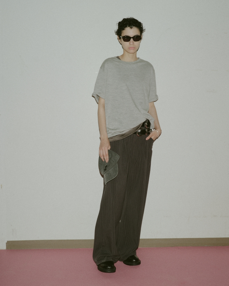JIEDA ジエダ 26SS STRIPE WIDE ONE TUCK PANTS (GRAY STRIPE) | BRAND