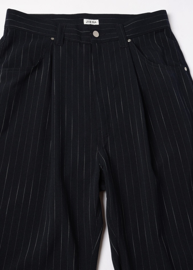 JIEDA ジエダ 26SS STRIPE WIDE ONE TUCK PANTS (NAVY STRIPE) | BRAND