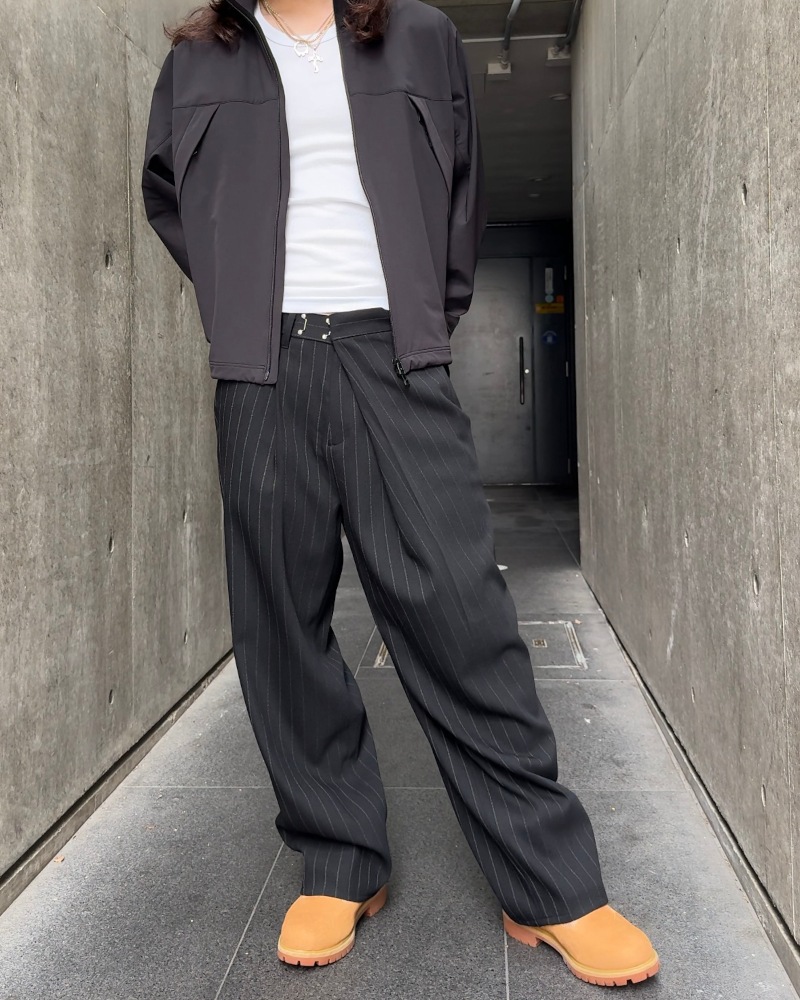 JIEDA ジエダ 25AW OVER WRAP SLACKS (BLACK)