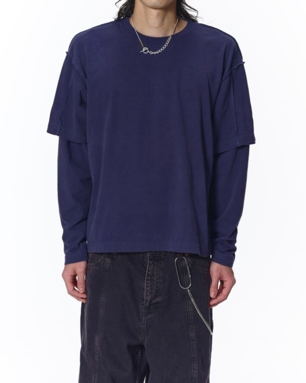 JIEDA ジエダ 25AW PIGMENT LAYERED L/S (NAVY)