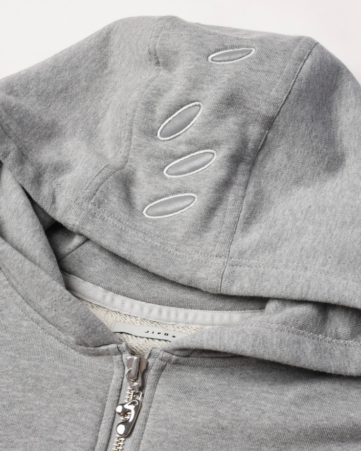 JIEDA ジエダ 25SS CIRCLE REFLECTOR ZIP HOODIE (HEATHER GRAY)