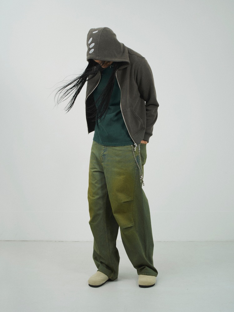 JIEDA ジエダ 25SS CIRCLE REFLECTOR ZIP HOODIE (HEATHER GRAY)