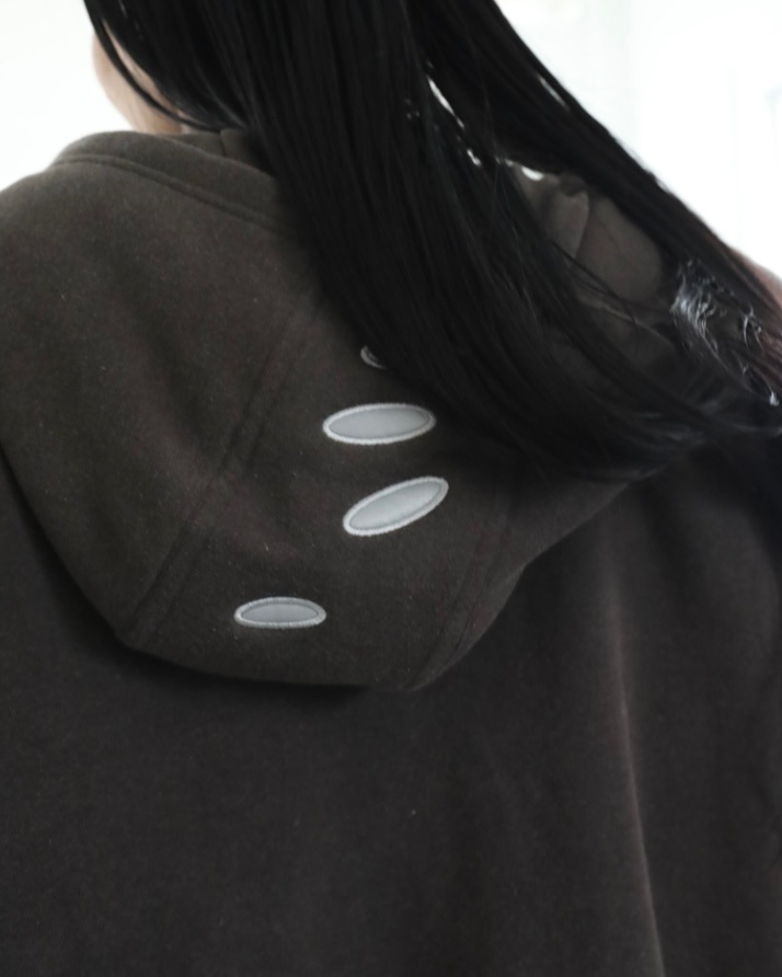 JIEDA ジエダ 25SS CIRCLE REFLECTOR ZIP HOODIE (HEATHER GRAY)