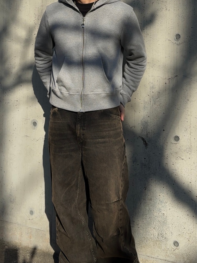 JIEDA ジエダ 25SS CIRCLE REFLECTOR ZIP HOODIE (HEATHER GRAY)