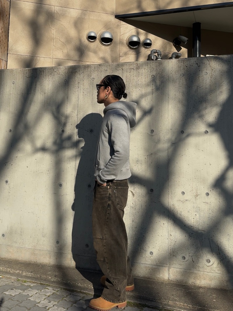 JIEDA ジエダ 25SS CIRCLE REFLECTOR ZIP HOODIE (HEATHER GRAY)