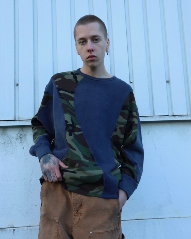 JIEDA ジエダ 25AW【予約商品】8月入荷予定  SWITCHING STITCH SWEAT CREW
