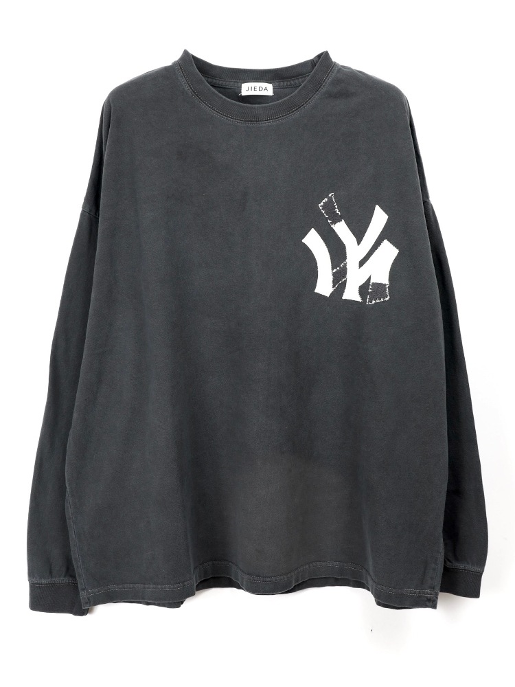 JIEDA ジエダ 26SS PIGMENT NOT YOUR TEAM L/S TEE (FADE BLACK)