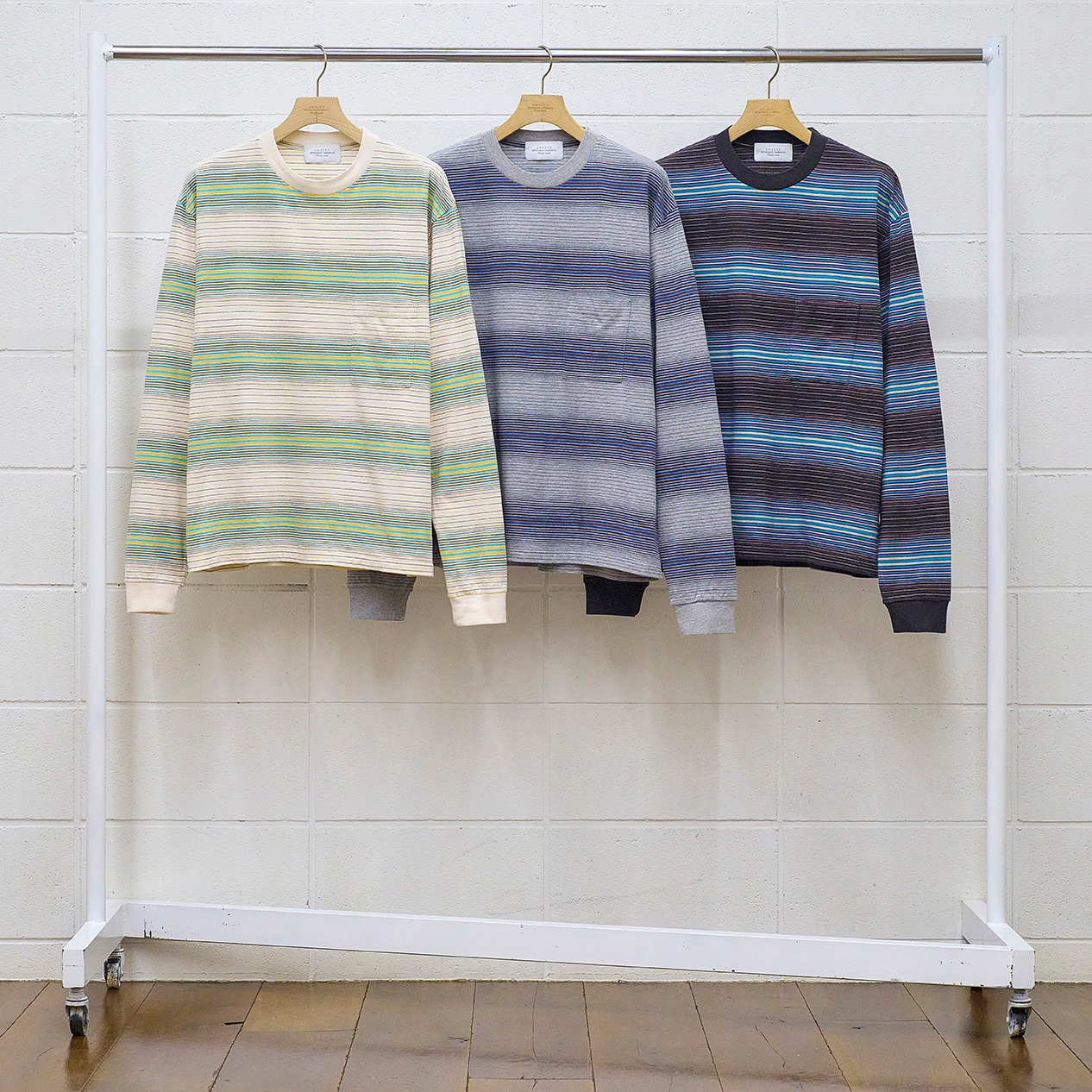 unused Border L/Sボーダー US2485 アンユーズド UNUSED [ US2485 (Long sleeve border T-shirt) ] BLACK×PURPLE