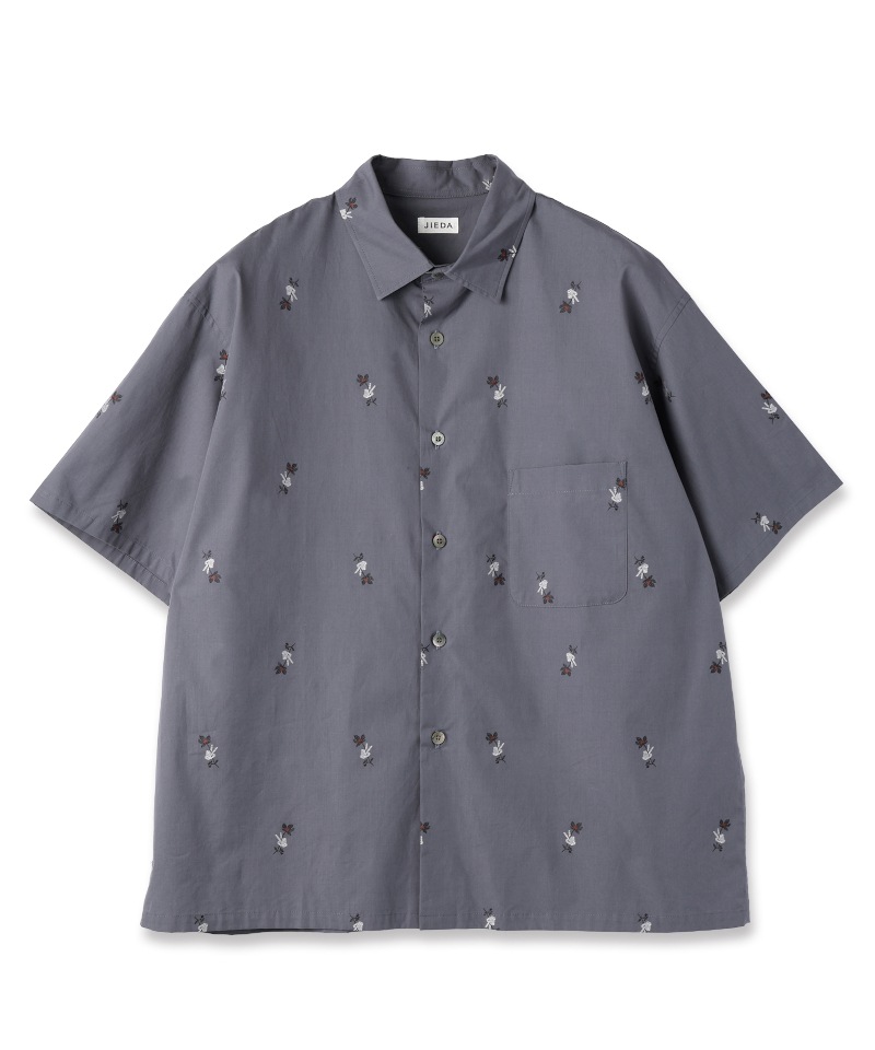 JIEDA ジエダ 26SS【予約商品】2月入荷予定 BONE FLOWER SHIRT S/S (GRAY)