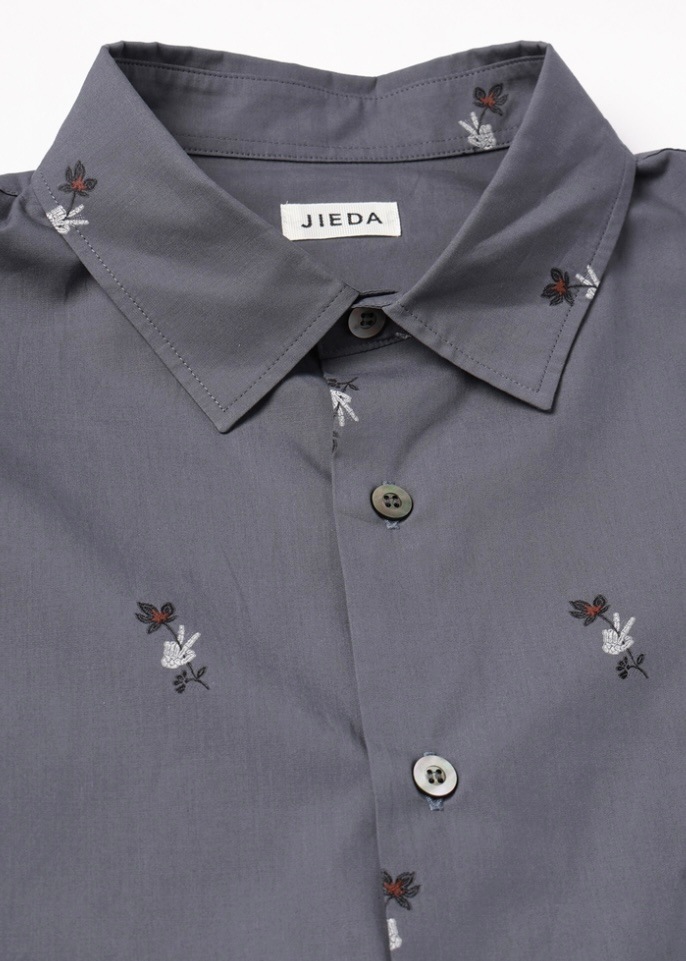 JIEDA ジエダ 26SS【予約商品】2月入荷予定 BONE FLOWER SHIRT S/S (GRAY)