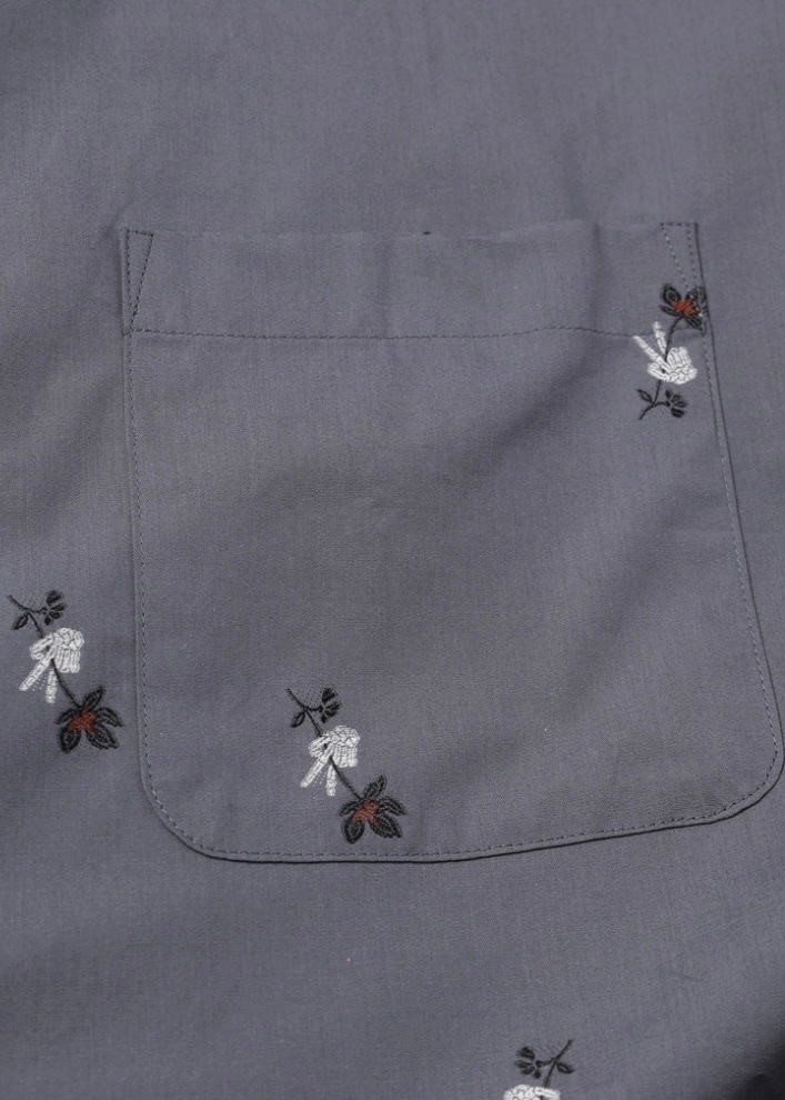 JIEDA ジエダ 26SS【予約商品】2月入荷予定 BONE FLOWER SHIRT S/S (GRAY)