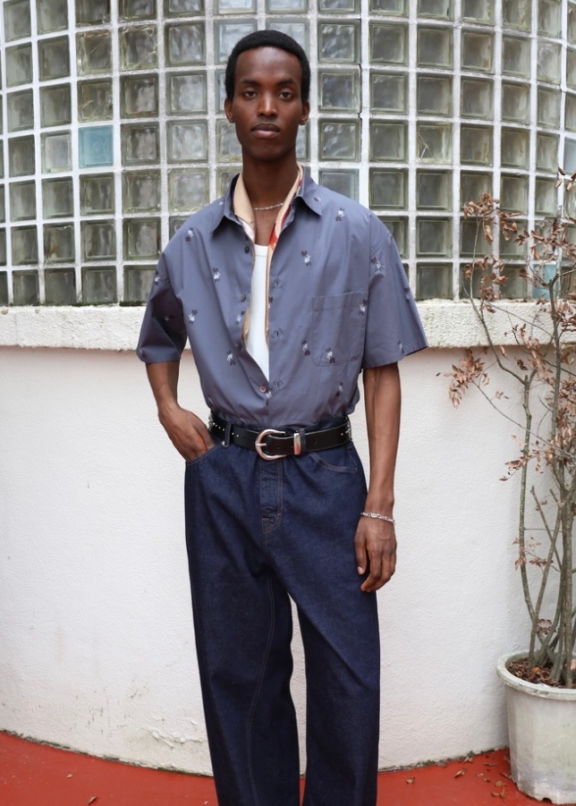 JIEDA ジエダ 26SS【予約商品】2月入荷予定 BONE FLOWER SHIRT S/S (GRAY)