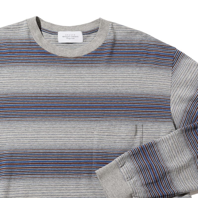 unused Border L/Sボーダー US2485 アンユーズド UNUSED [ US2485 (Long sleeve border T-shirt) ] BLACK×PURPLE