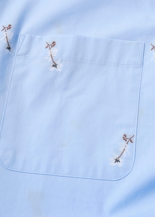 JIEDA ジエダ 26SS【予約商品】2月入荷予定 BONE FLOWER SHIRT S/S (SAX)