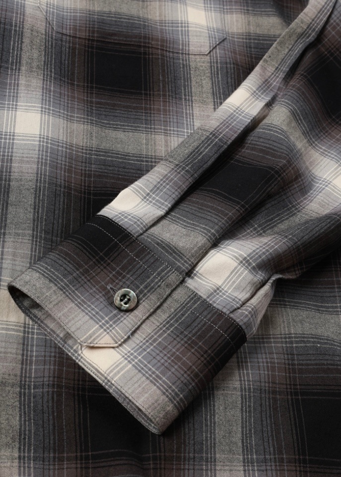 JIEDA ジエダ 26SS CHECK OPEN COLLAR SHIRT (BLACK CHECK) | BRAND
