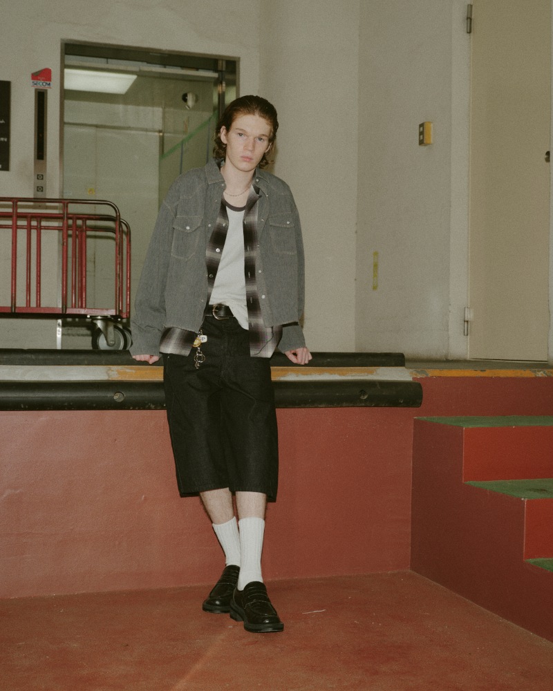 JIEDA ジエダ 26SS CHECK OPEN COLLAR SHIRT (BLACK CHECK)