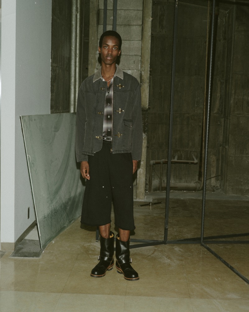 JIEDA ジエダ 26SS CHECK OPEN COLLAR SHIRT (BLACK CHECK)