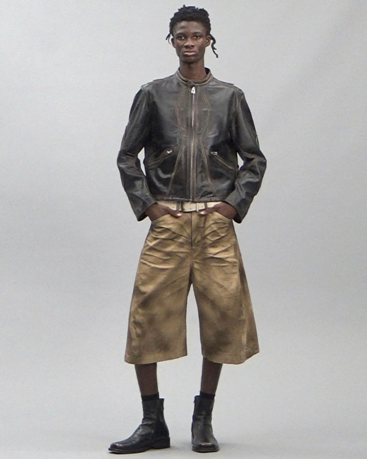 NVRFRGT ネヴァーフォーゲット 25SS 3D TWISTED JORTS (CRAZY DIRTY WASHED TAN)