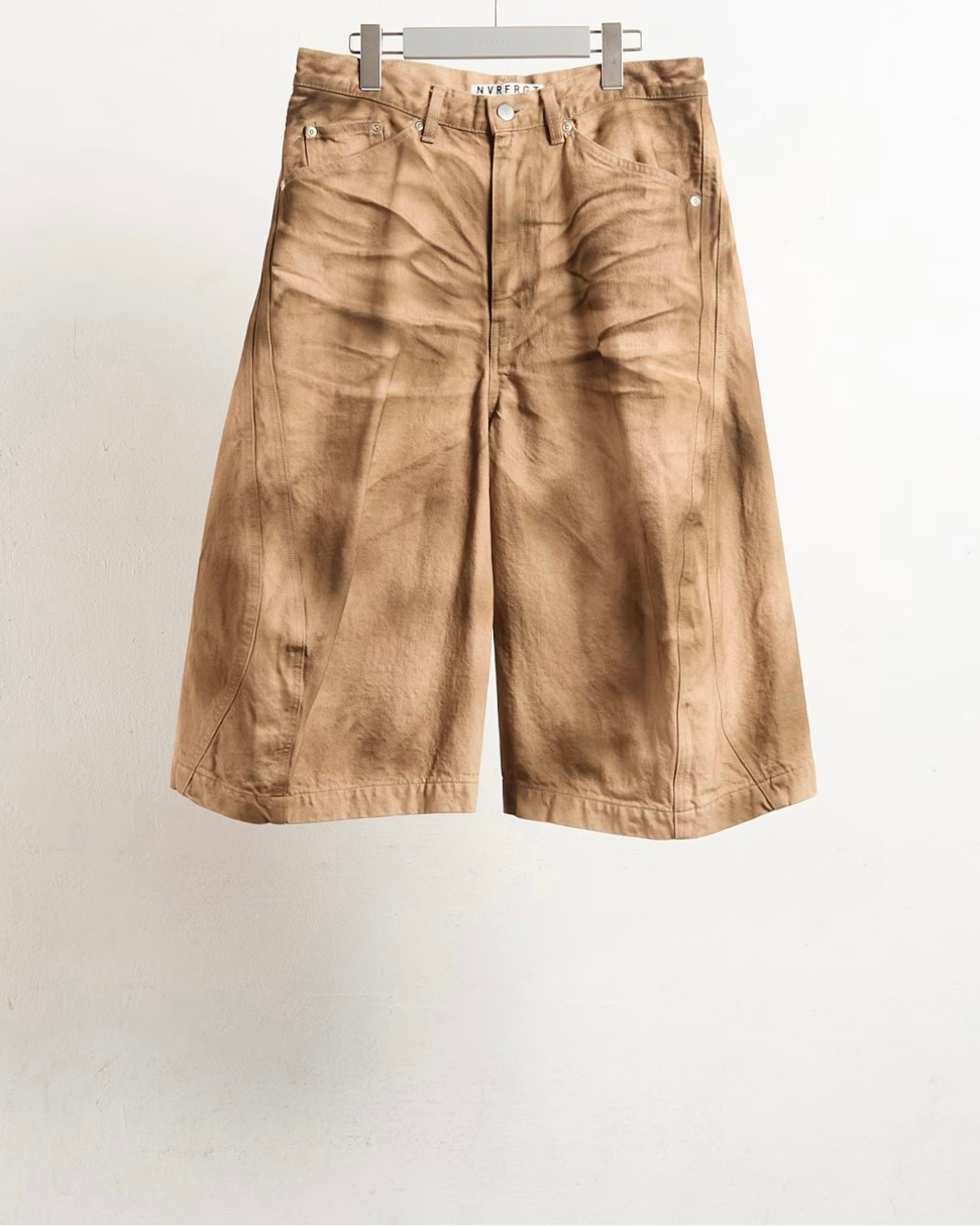 NVRFRGT ネヴァーフォーゲット 25SS 3D TWISTED JORTS (CRAZY DIRTY WASHED TAN)