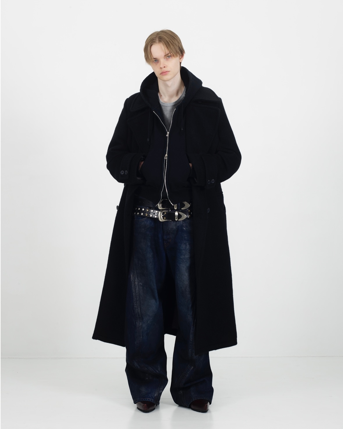 NVRFRGT ネヴァーフォーゲット 25AW 4c LEATHER BELT (BLACK