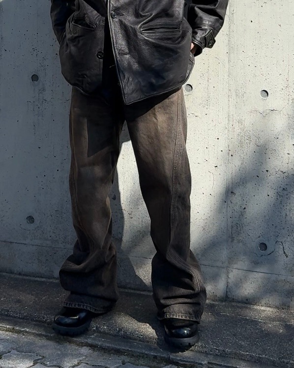 NVRFRGT ネヴァーフォーゲット 24AW 3D TWISTED JEANS (MUD FADED BLACK)