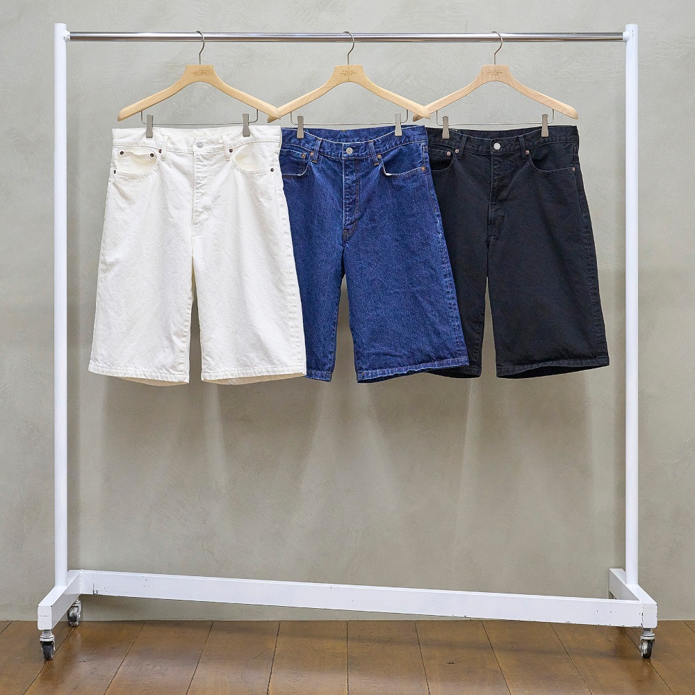 UNUSED アンユーズド UW1179 14oz Denim buggy short (BLACK)