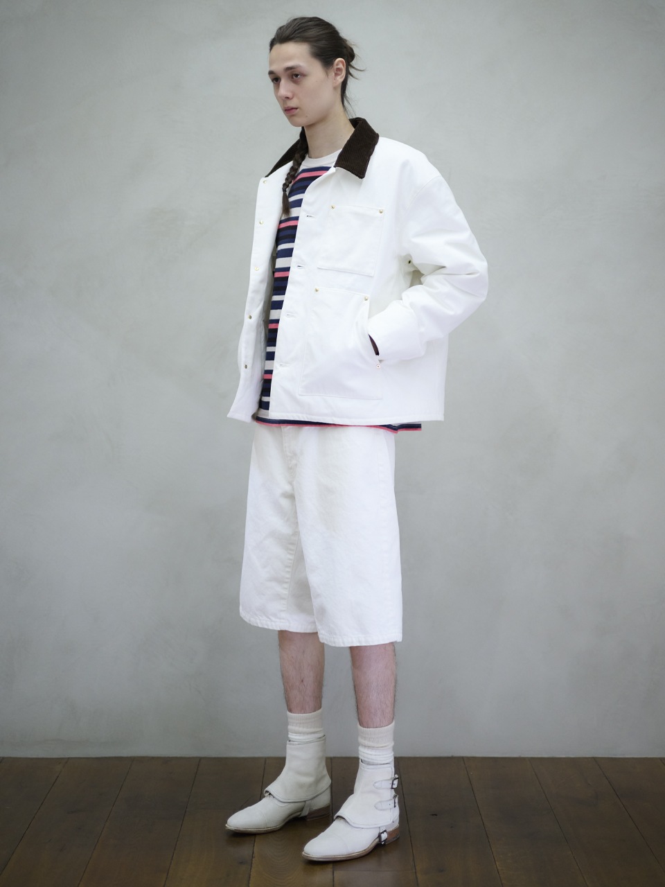 UNUSED アンユーズド UW1179 14oz Denim buggy short (WHITE)