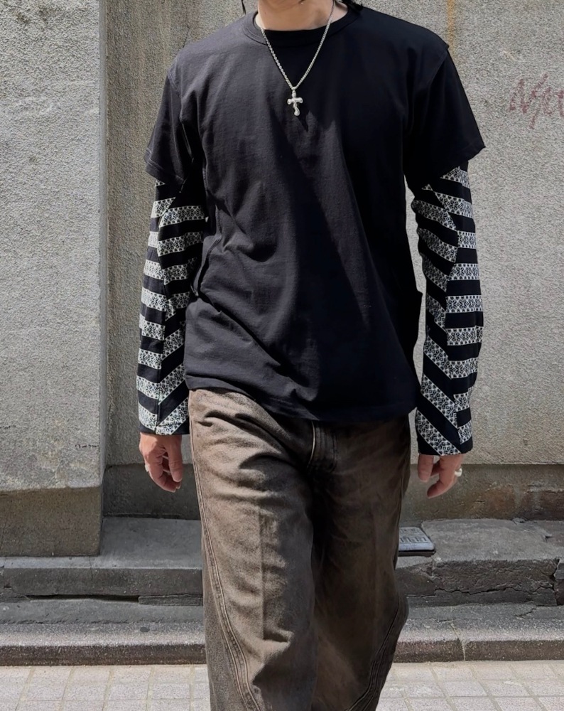 トップス nvrfgt Long Sleeve T-shirt NVRFRGT ネヴァーフォーゲット 25SS NORDIC PATTERN JACQUARD