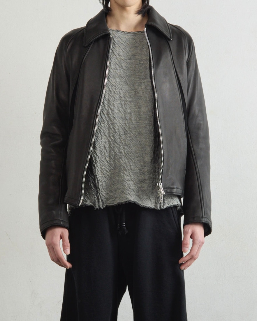 NVRFRGT ネヴァーフォーゲット 25AW LEATHER PANELED ZIP UP JACKET
