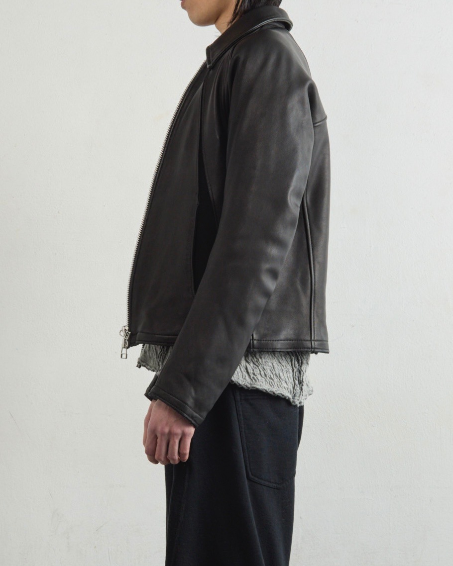 NVRFRGT ネヴァーフォーゲット 25AW LEATHER PANELED ZIP UP JACKET