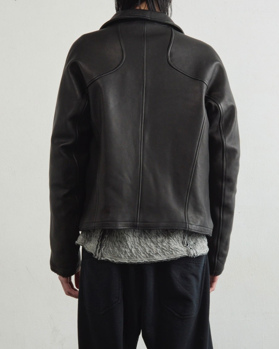 NVRFRGT ネヴァーフォーゲット 25AW LEATHER PANELED ZIP UP JACKET