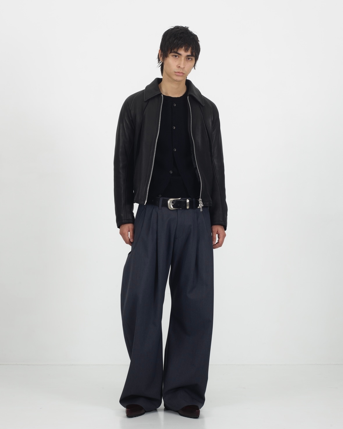 NVRFRGT ネヴァーフォーゲット 25AW LEATHER PANELED ZIP UP JACKET