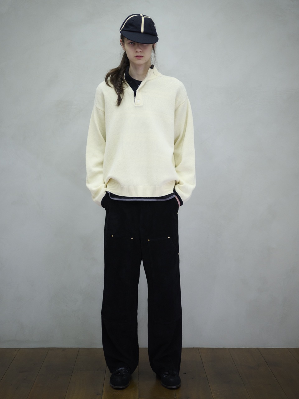 UNUSED アンユーズド 25AW US2517 5G Wool pullover knit (BLACK