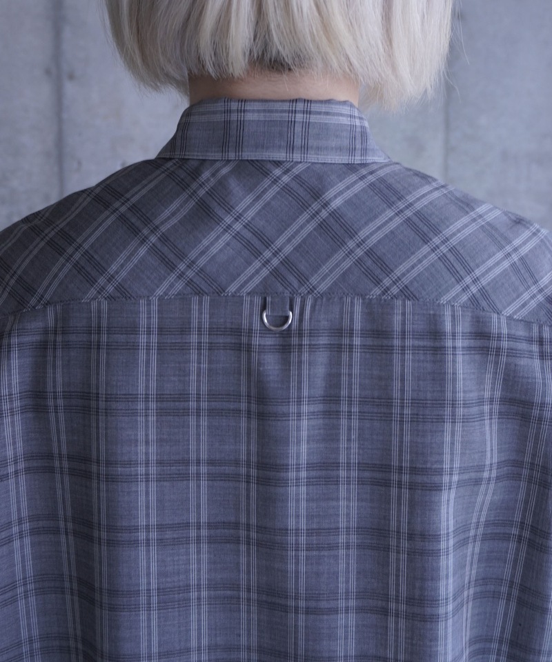 GVGV ジーヴィージーヴィー D-RING SHEER PLAID 2WAY SHIRT (GREY)