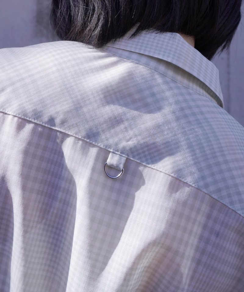 GVGV ジーヴィージーヴィー D-RING SHEER PLAID 2WAY SHIRT (GREEN)
