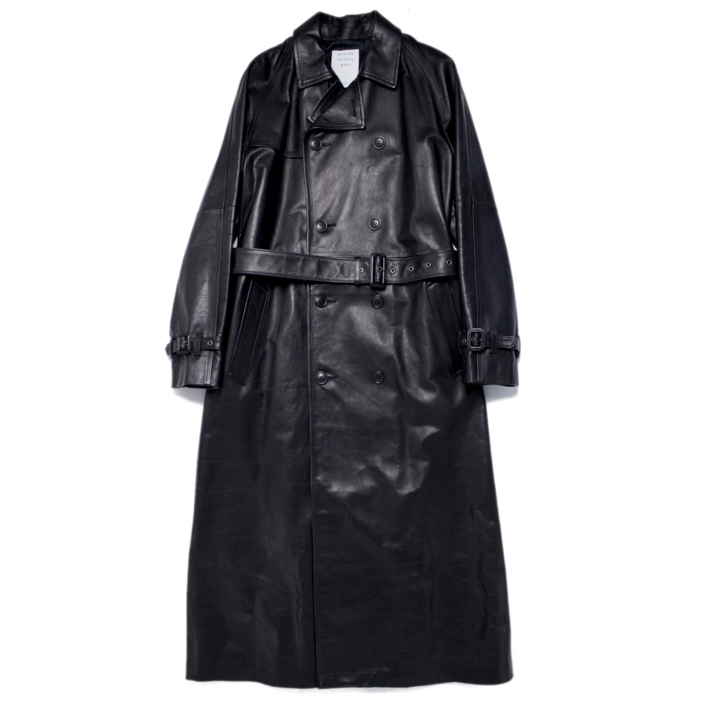 MR.GENTLEMAN ミスタージェントルマン LEATHER TRENCH COAT  (USED)