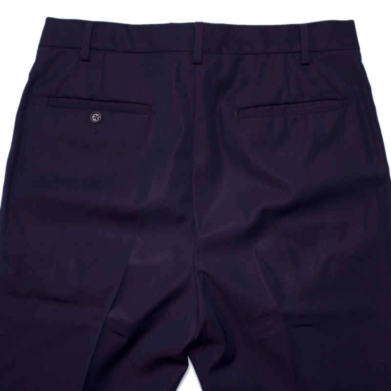 WACKO MARIA ワコマリア PLEATED TROUSERS TYPE1 DORMEUIL NAVY (USED 