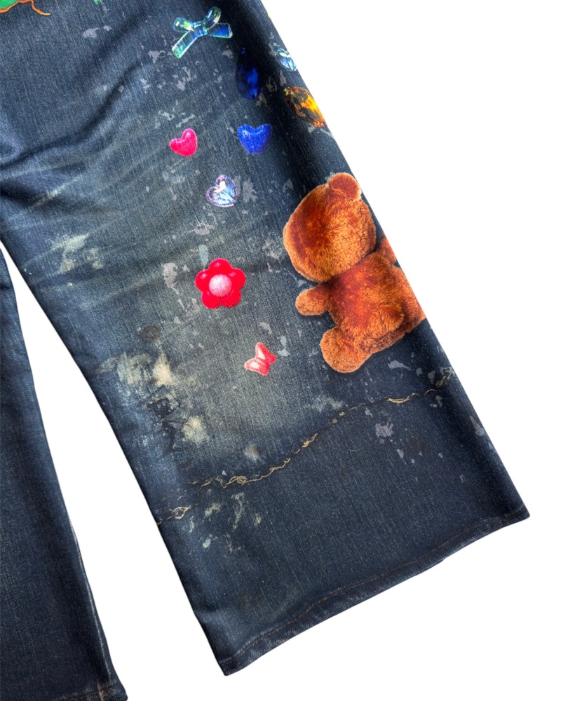 TOY DEVIL トイデビル Transfer Print Sweat Pants “Denim