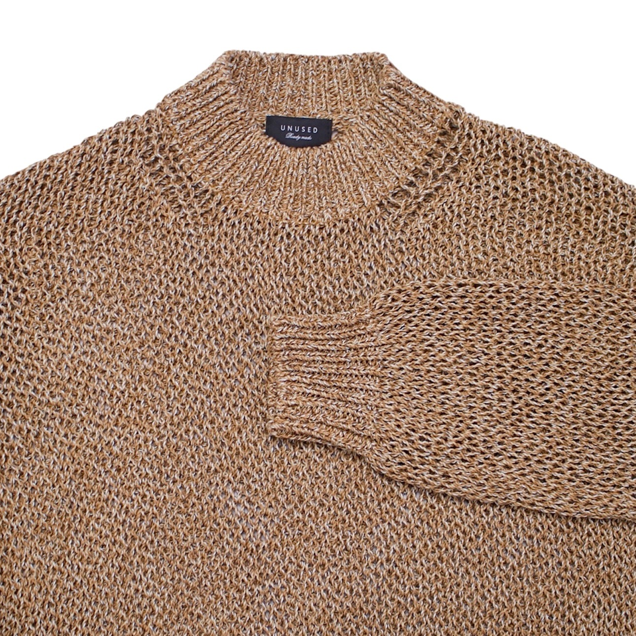 UNUSED アンユーズド 26SS US2556 Drop pullover knit (MINT×CAMEL)