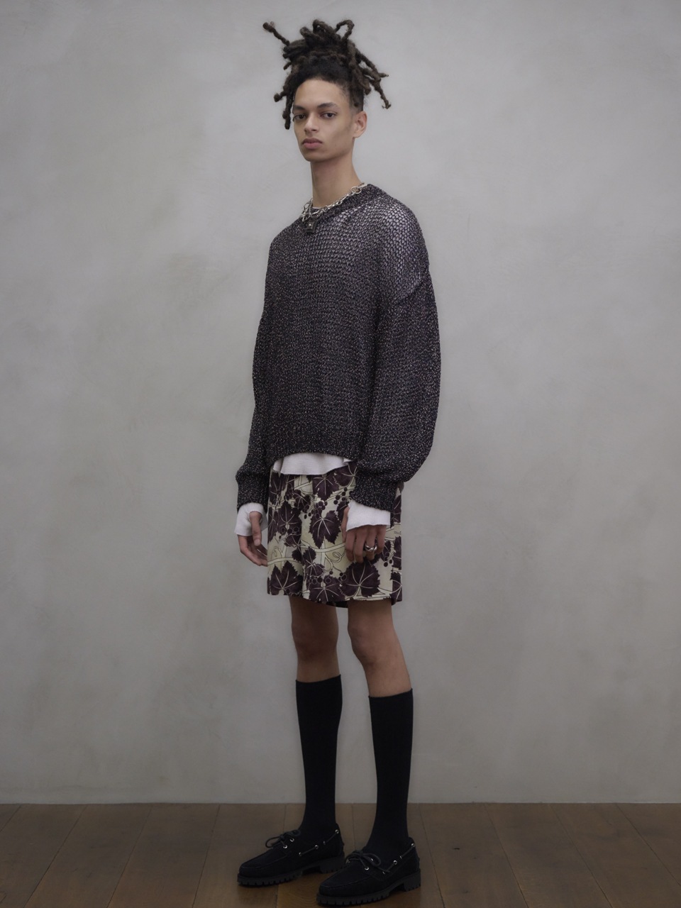 UNUSED アンユーズド 26SS US2556 Drop pullover knit (MINT×CAMEL)