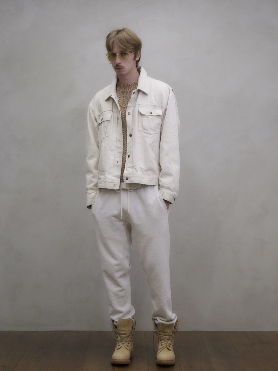 UNUSED アンユーズド 26SS US2556 Drop pullover knit (YELLOW×BEIGE)