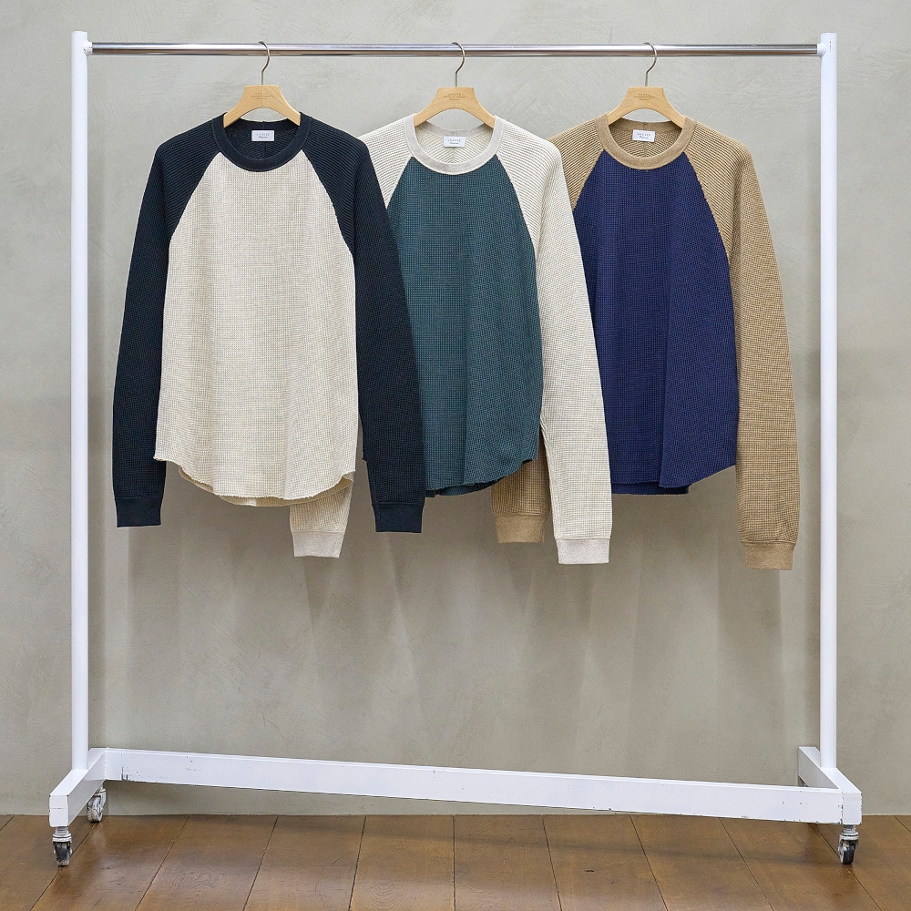 unused us2522 サーマル ラグランスリーブ カットソー　25aw UNUSED 25AW ラグランスリーブサーマルカットソー入荷